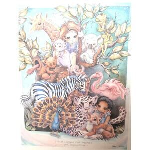 VTG 1990 Jody Bergsma Its A Jungle Out There Signed Numbered Matted Print